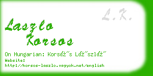 laszlo korsos business card